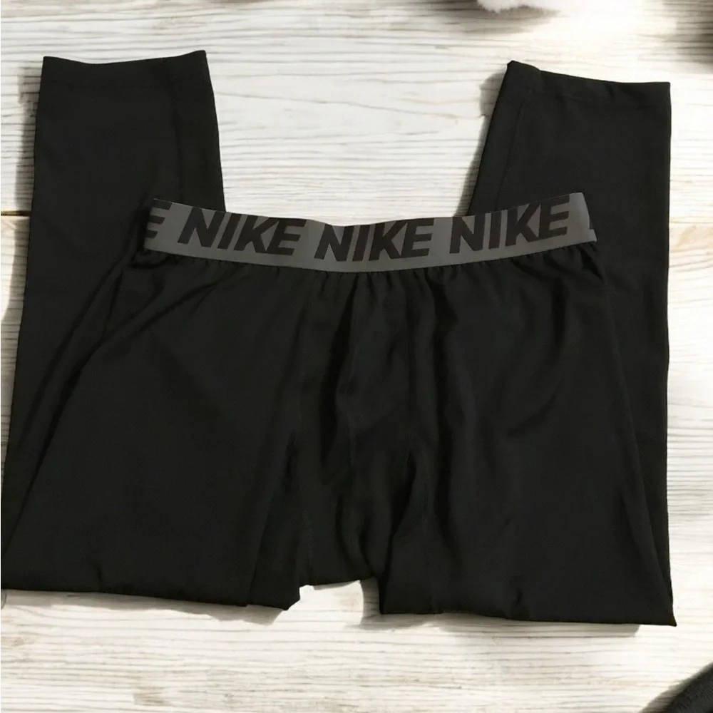 Nike Pro Dri Fit Mens Black Compression Pants Capri‎ Leggings Sz XL